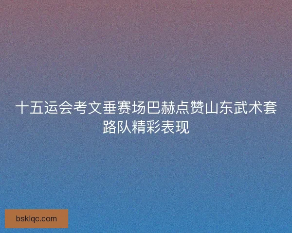 十五运会考文垂赛场巴赫点赞山东武术套路队精彩表现